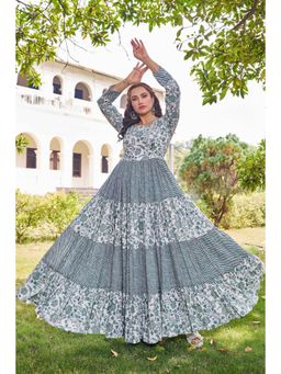 Gahan - Floral Ethnic Dress - Green