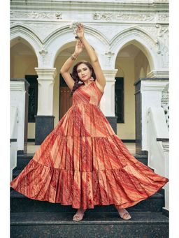 Gahan - Printed Ethnic Dress - Red