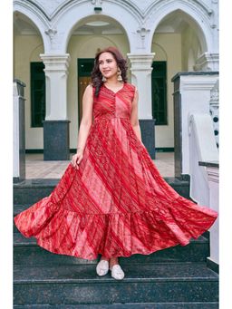 Gahan - Printed Ethnic Dress - Red