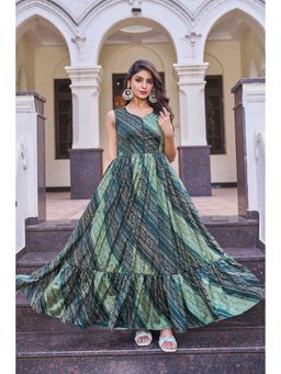 Gahan - Printed Ethnic Dress - Green