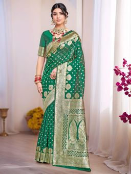 Gahan - Womens Woven Design Banarasi Art Silk Saree with Unstiched Blouse