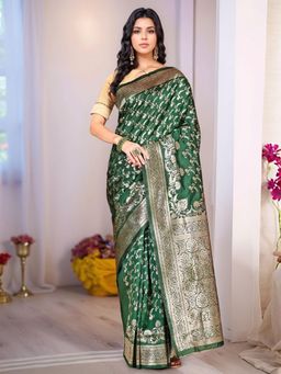 Gahan - Womens Woven Design Banarasi Art Silk Saree with Unstiched Blouse