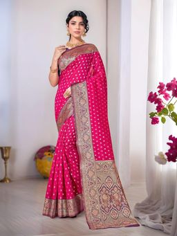 Gahan - Womens Woven Design Banarasi Art Silk Saree with Unstiched Blouse