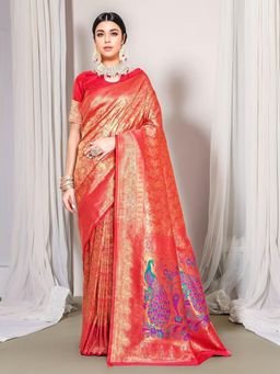 Gahan - Womens Woven Design Paithani Art Silk Saree with Unstiched Blouse