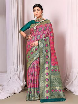 Gahan - Womens Woven Design Dharmavaram Art Silk Saree with Unstiched Blouse