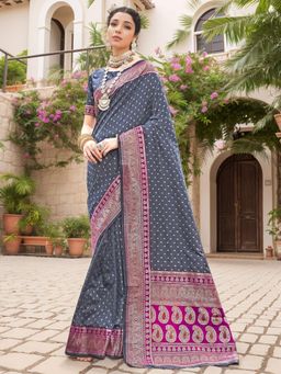 Gahan - Womens Woven Design Kanjeevaram Art Silk Saree with Unstiched Blouse