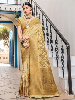 Gahan - Womens Woven Design Kanjeevaram Art Silk Saree with Unstiched Blouse