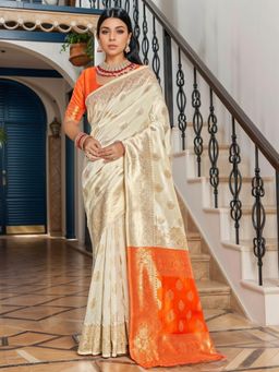 Gahan - Womens Woven Design Banarasi Art Silk Saree with Unstiched Blouse