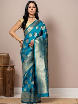 Gahan - Womens Woven Design Banarasi Art Silk Saree with Unstiched Blouse