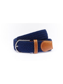 The Tie Hub - Solid-Navy Elasticated Woven Belt