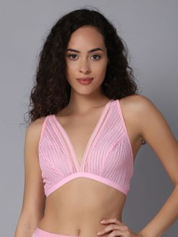 AOBA - Women Pink Solid Bralette Bra