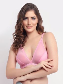 AOBA - Women Pink Solid Bralette Bra