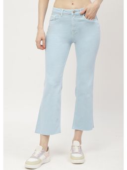 Madame - Low Waist Sky Blue Bell Bottom Jeans