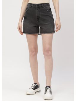 Madame - Mild Distressed Black Denim Shorts