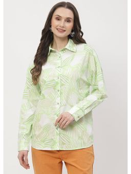 Madame - Printed Lime Green Regular Shirt