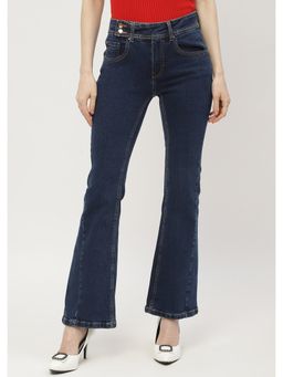 Madame - Cut Seam Carbon Blue Flared Jeans