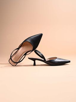 Louis Stitch - Women Black Pointed Toe Ankle Strap Sandals