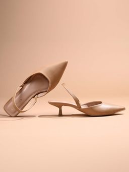 Louis Stitch - Women Chikoo Brown Pointed Toe Ankle Strap Sandals