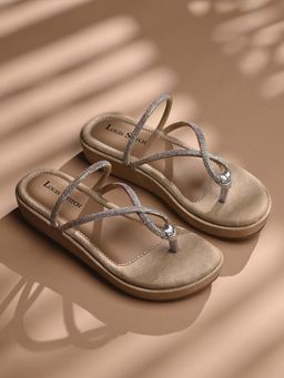 Louis Stitch - Women Beige Slip-On Lightweight Sandals