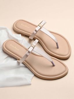 Louis Stitch - Women Slip-On T-Strap Grey Lightweight Stylish Comfortable Flats