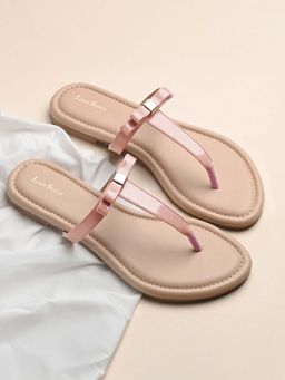 Louis Stitch - Women Slip-On T-Strap Pink Lightweight Stylish Comfortable Flats