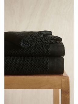 H&M - Black Cotton Terry Hand Towel