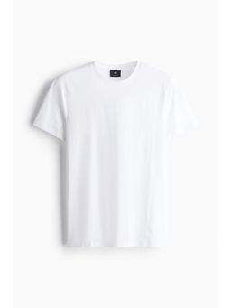 H&M - Men White Slim Fit Pima Cotton T-Shirt