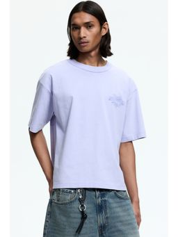 H&M - Men Purple Loose Fit Printed T-Shirt