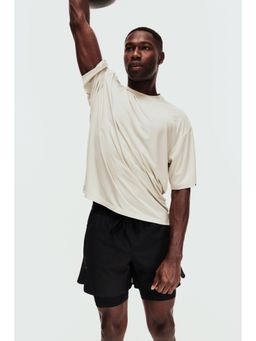H&M - Men Black Double-Layered Sports Shorts With Drymove