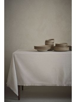H&M - Beige Cotton tablecloth