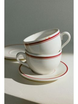 H&M - Red 2-Pack Porcelain Cups and Saucers