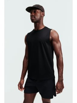 H&M - Men Black Regular Fit Sports Vest Top with Drymove