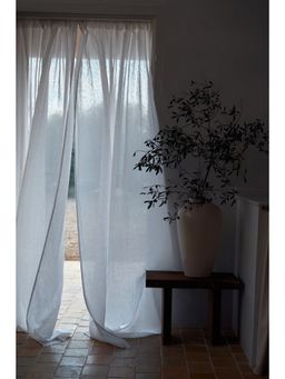 H&M - White 2-Pack Long Linen-Blend Curtain Lengths