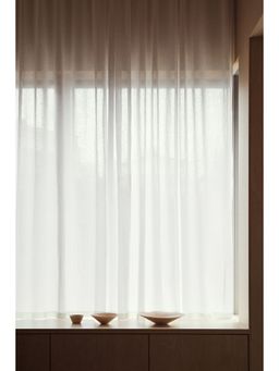 H&M - White 1-Pack Long And Wide Linen-Blend Curtain Length
