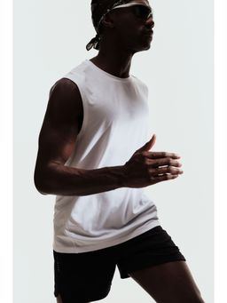 H&M - Men White Regular Fit Sports Vest Top With Drymove