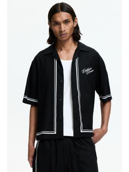 H&M - Men Black Relaxed Fit Printed Resort Shirt