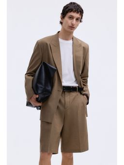 H&M - Men Beige Loose Fit Bermuda Shorts