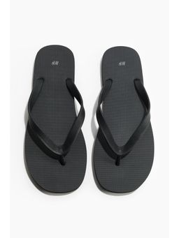 H&M - Men Black Rubber Flip Flops