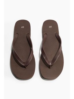 H&M - Men Brown Rubber Flip Flops