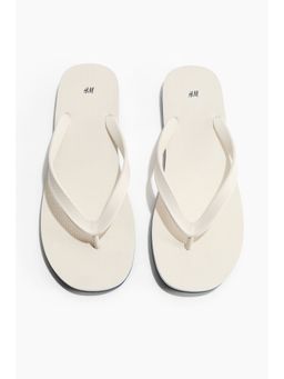 H&M - Men White Rubber Flip Flops