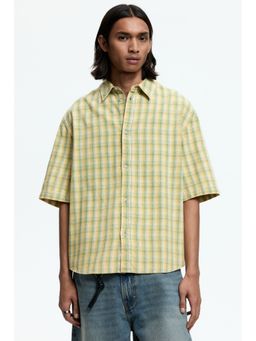 H&M - Men Green Regular Fit Short-Sleeved Shirt