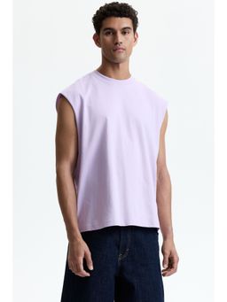 H&M - Men Purple Relaxed Fit Cotton Vest Top