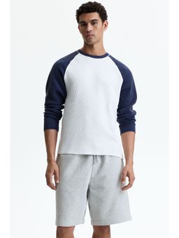 H&M - Men Grey Relaxed Fit Cotton Shorts