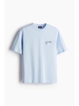 H&M - Men Blue Loose Fit Printed T-Shirt