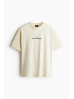 H&M - Men Beige Loose Fit T-Shirt