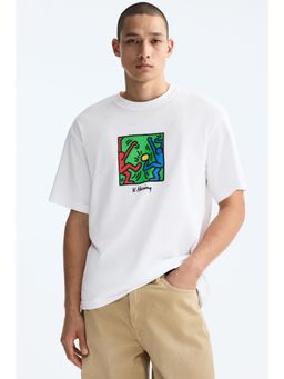 H&M - Men White Loose Fit T-Shirt