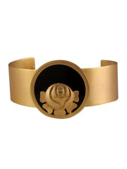 Suhani Pittie - Black Plated Black Ac And Rose Coin On Centre Thin Cuff