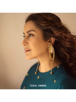 Suhani Pittie - Gold Chandra Crystals Earrings