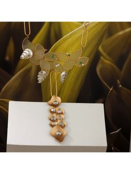 Suhani Pittie - Crystal Commotion Golden Drop Hanging Necklace