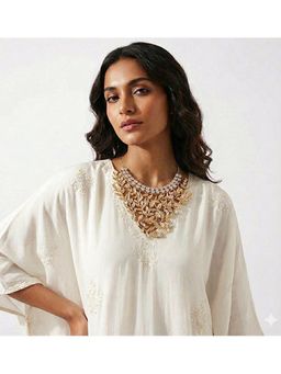 Suhani Pittie - Gold Toned Serrate And Crystal Embellishment Necklace